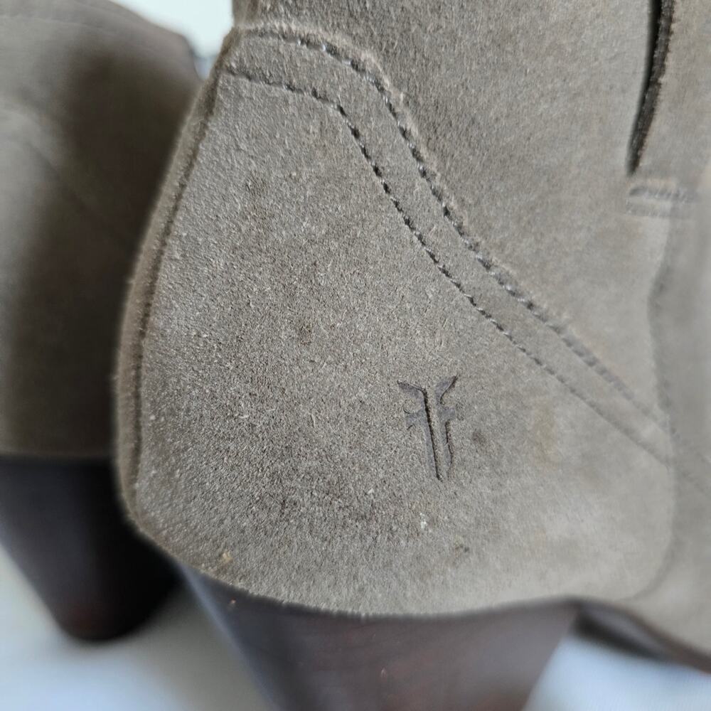 Frye Reina Ankle Western Suede Boots Booties Tan/Gray Size US 6M Boho - Picture 6 of 10